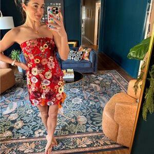 Endless Rose Strapless Red Floral Dress